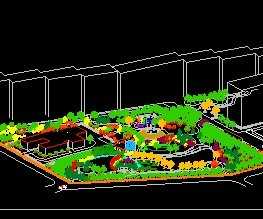 广场透视 月牙广场绿地设计轴测图免费下载 园林绿化及施工